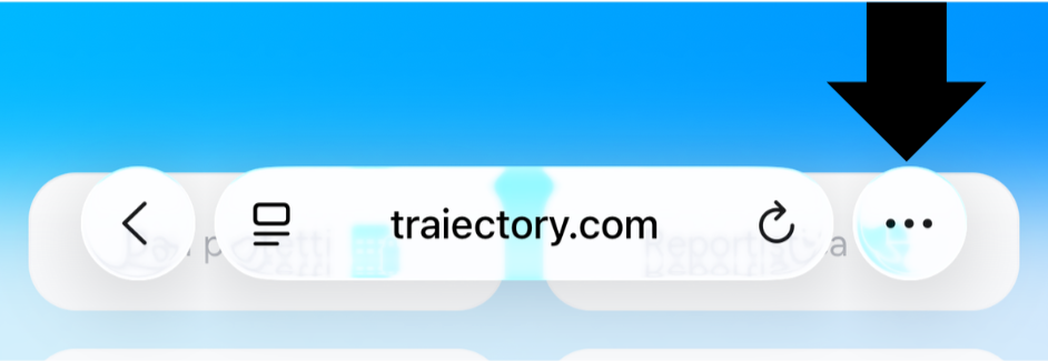 Traiectory aperto in Safari su iPhone